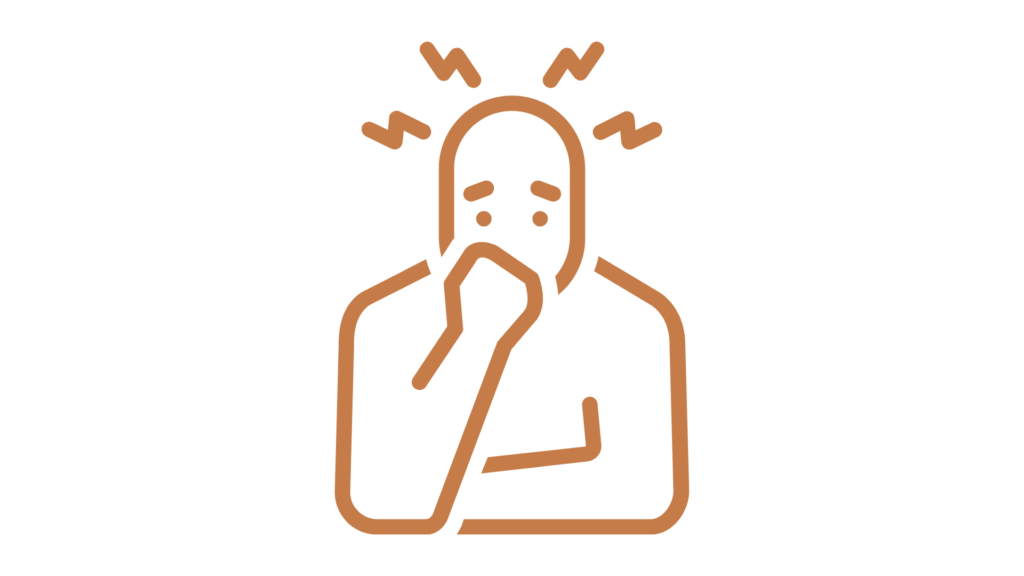 En tegning af en bekymret person