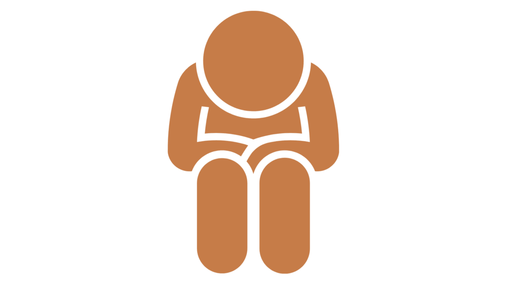 En tegning af en trist person